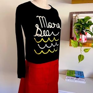 Dear Creatures “More Sea” Nautical Sweater XS Black ModCloth